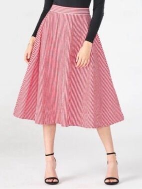 Maxwell and Geraldine The Ginger Skirt Red White Striped Size XL